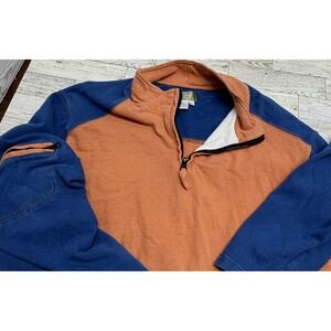 The Territory Ahead 1/4 Zip Pullover Blue Orange Color block Men's SZ X-Large XL